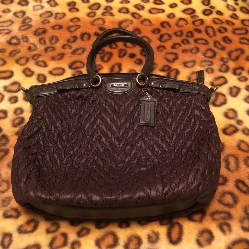 Authentic Coach quilted leather handbag